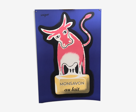 Affiche raymond savignac monsavon au lait, lithographie