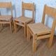 3 brutalist children's chairs from the 1980s in ash.