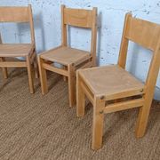 3 brutalist children's chairs from the 1980s in ash.