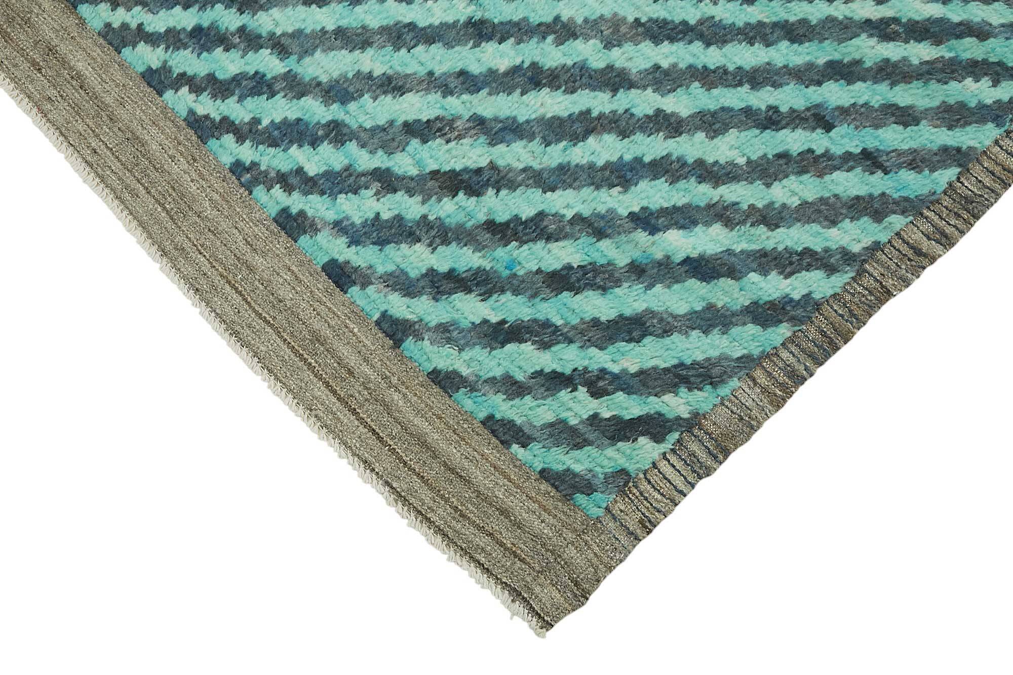 Handmade Turkish One of a Kind 258 cm x 366 cm Blue Wool Carpet