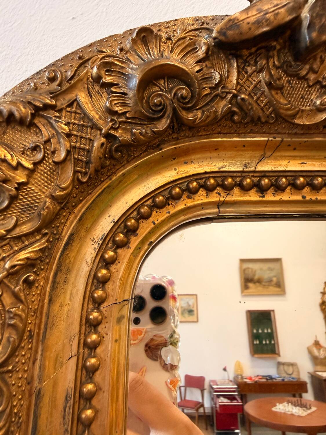 Large antique Louis-Philippe style mirror