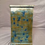 Vintage Modern Brutalist Blue Green Ceramic Vase Germany