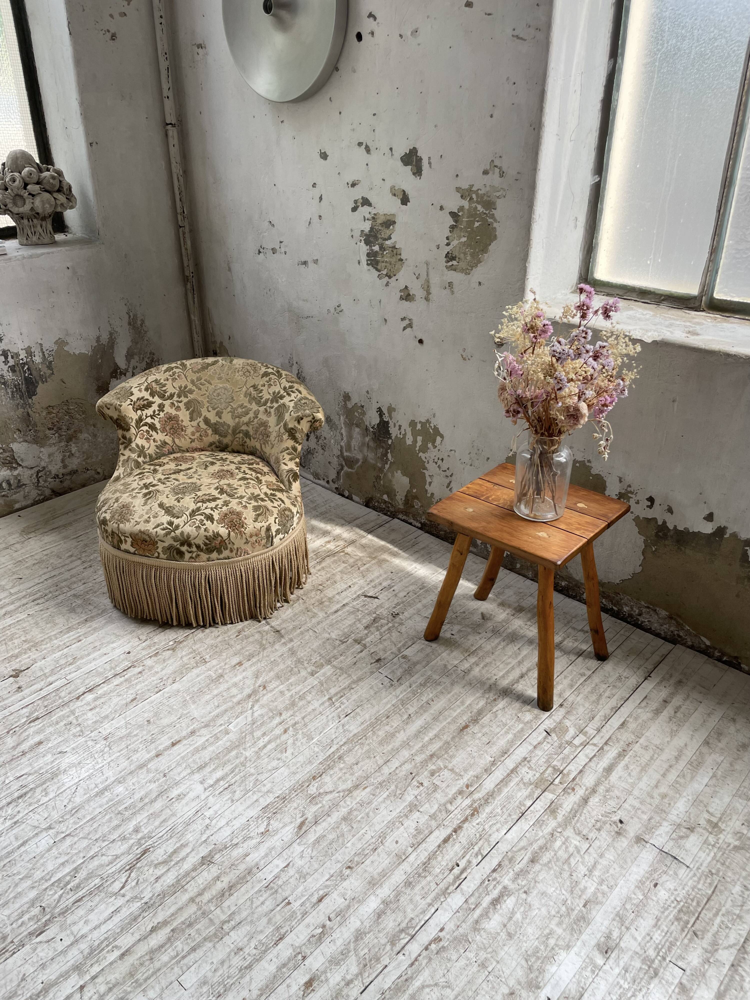 Fauteuil napoléon fleuri XIXème