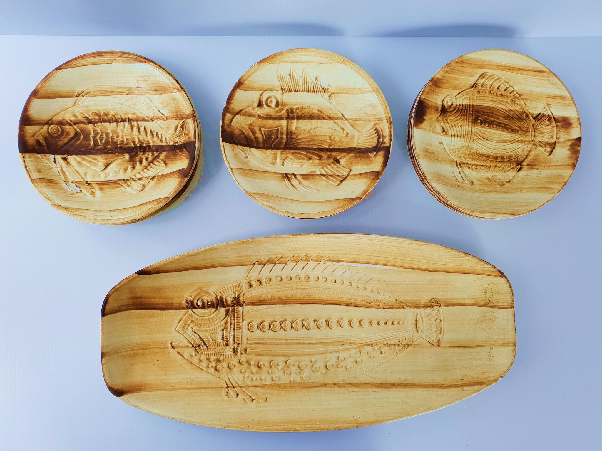 13-piece vintage fish service 1970