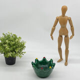 Dish, tray, aperitif server, ceramic, vintage, green, picks,