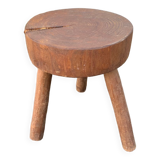 Tabouret de traite ancien à réparer