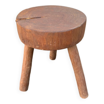 Tabouret de traite ancien à réparer