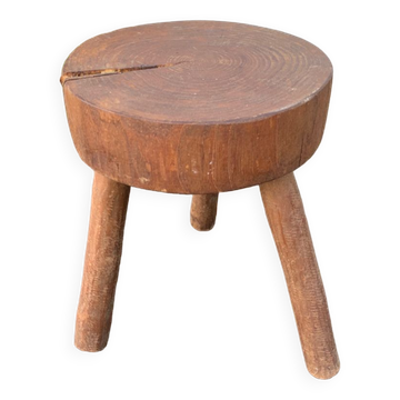 Tabouret de traite ancien à réparer