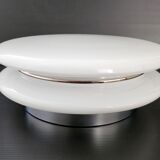 Vintage ceiling lamp 1970 space age glass & chrome