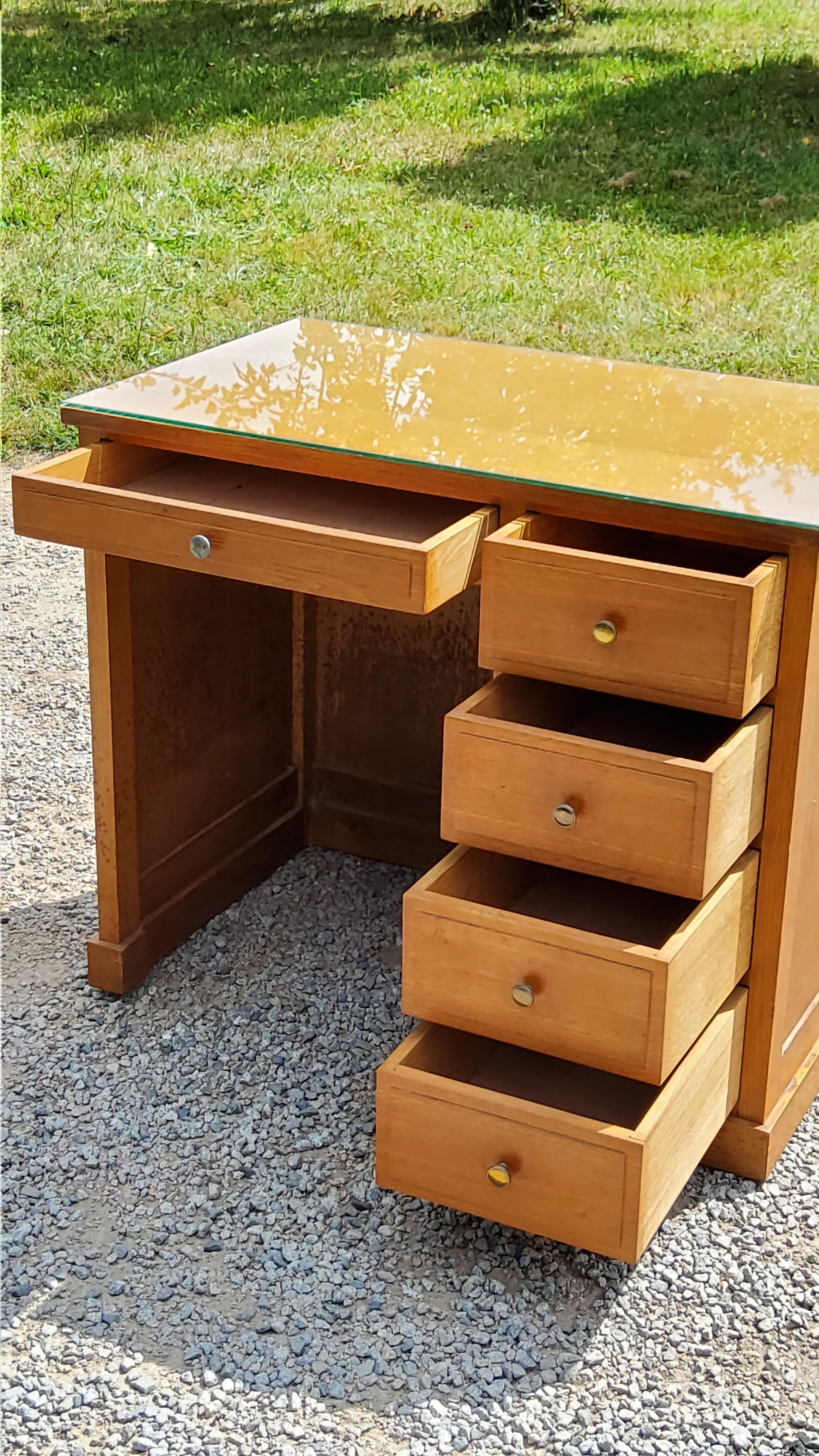 Office of the 50s in blond oak 1 box 5 drawers