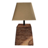 Lampe de table carrée XXL en rotin de Birmanie