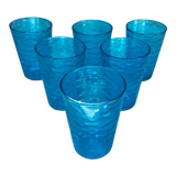 Serie de 6 verres bleus