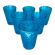 Series of 6 blue glasses