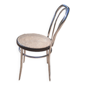 Chaise bistrot cannage et chrome