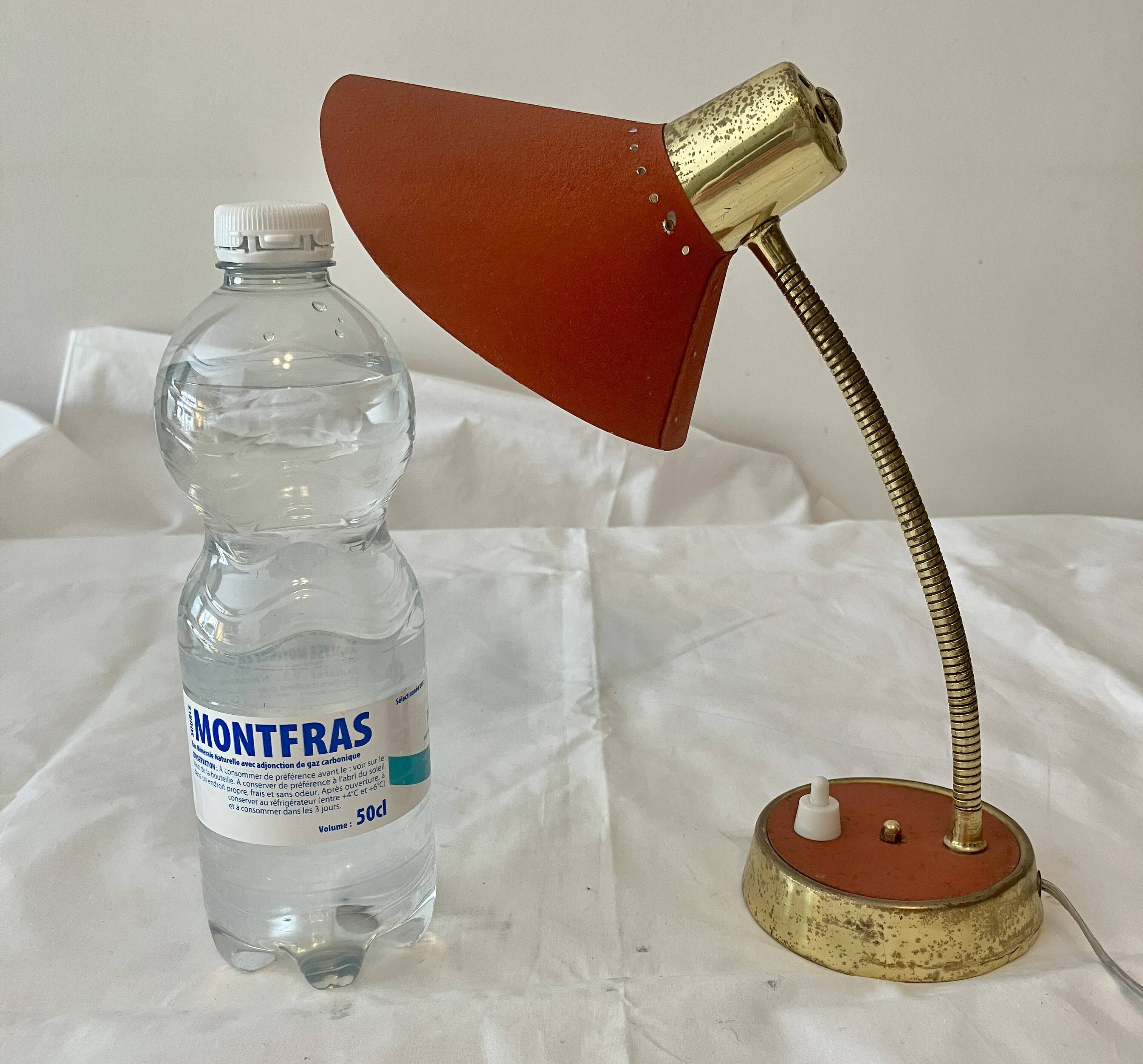 Cocotte lamp from the 1950s, painted metal and brass.