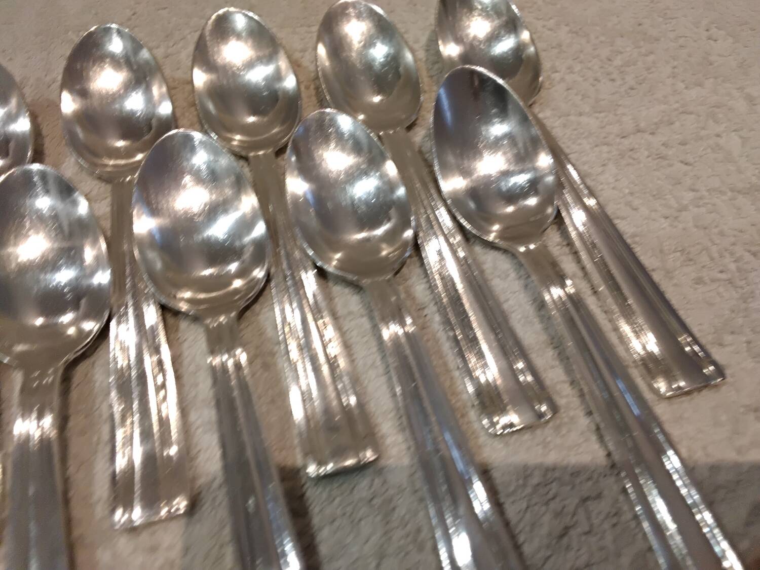 11 silver-plated coffee spoons, goldsmith Argit, art deco style