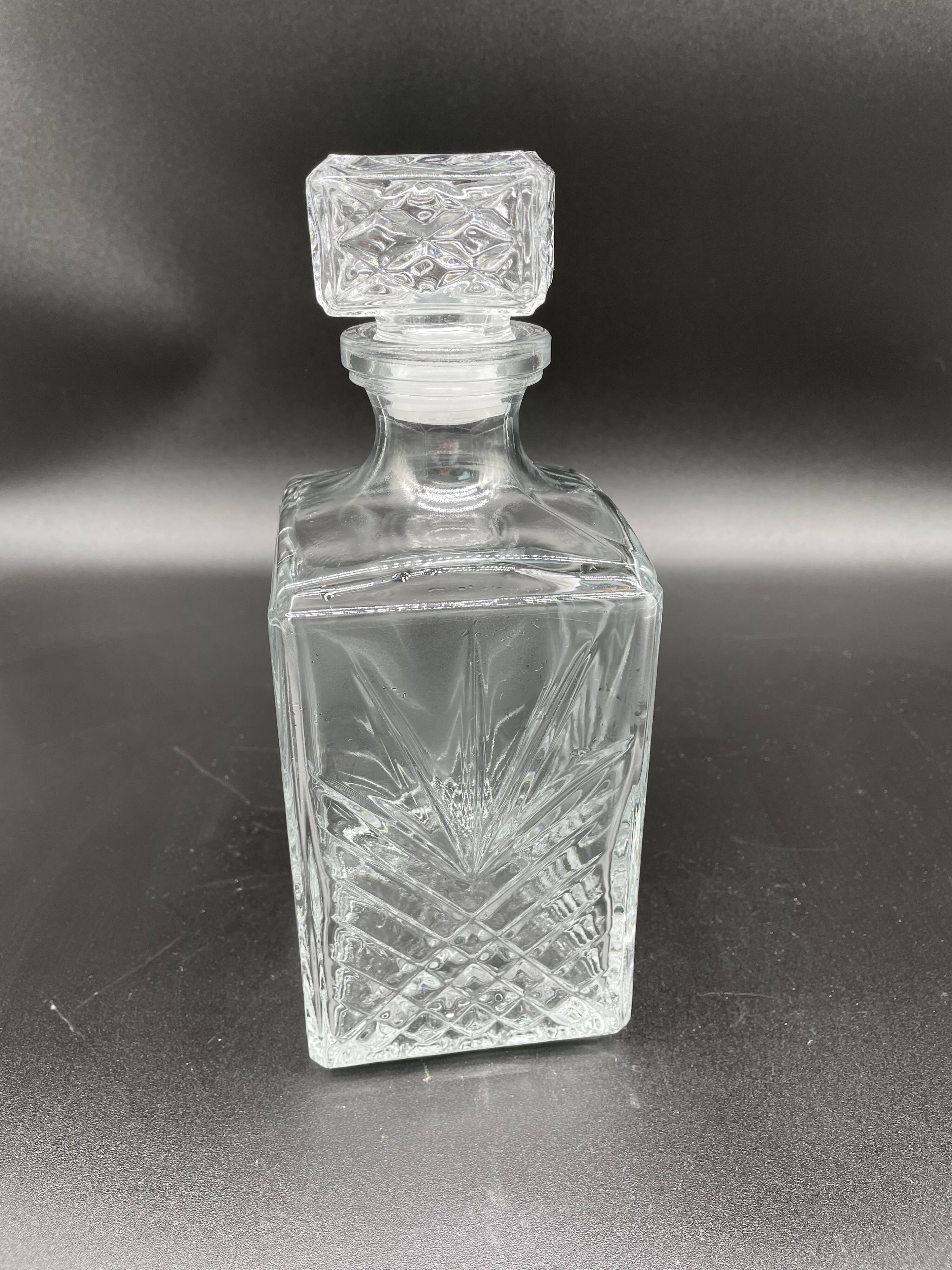 Vintage, whisky decanter, bottle, pitcher, cork, diamond décor, vegetable, 1960s, 1970s, Italy