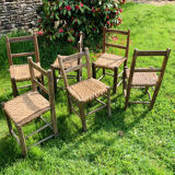 Ensemble de 6 chaises paillées