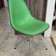 Eames Herman Miller DSR Eiffel chair in green greige fibreglass and vinyl.