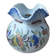Pocket tray in the shape of a cornucopia, Rouen decoration, French ceramics.