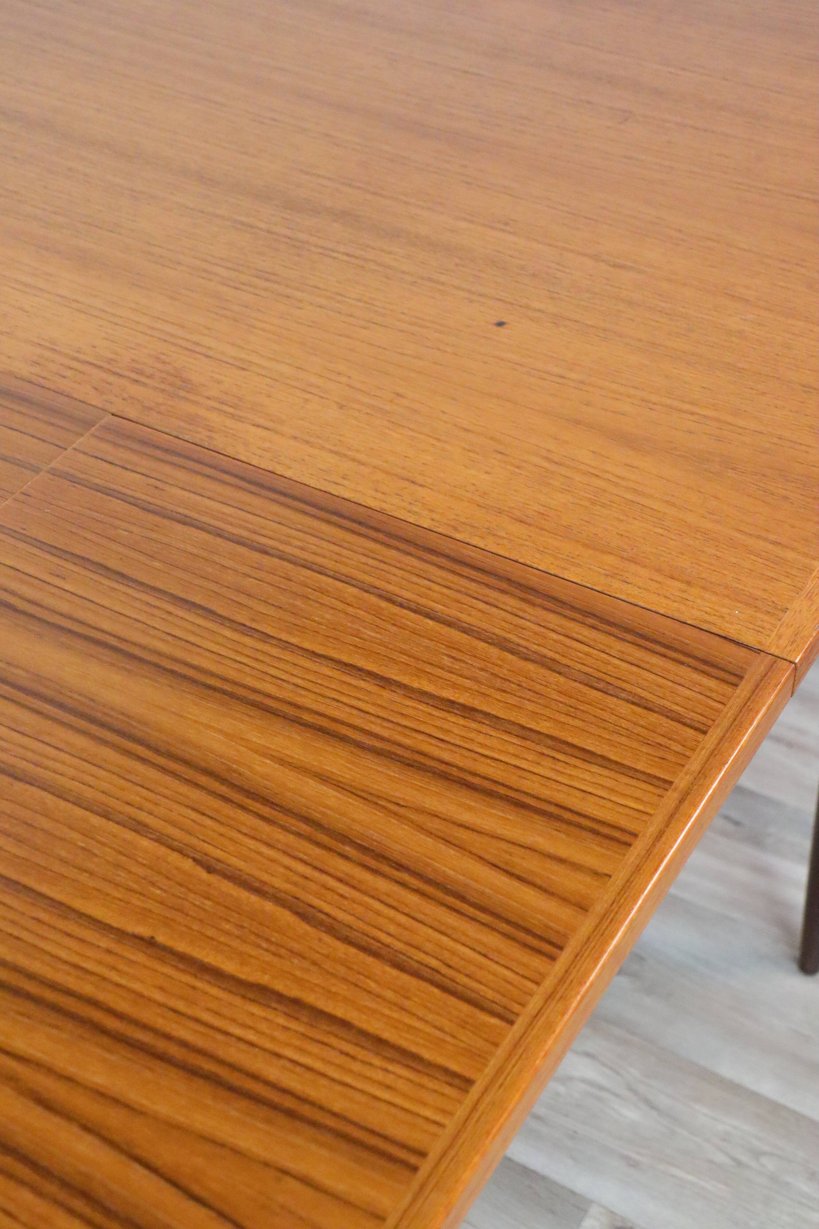 Scandinavian extendable teak dining table 1960