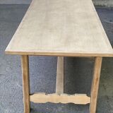 Renovated farmhouse dining table in raw wood 200cm 20th century
