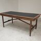 Vintage workshop folding table in oak with a hand-patinated black top.