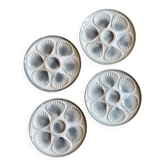Set of 4 vintage oyster plates Moulin des Loups