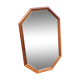 Vintage octagonal mirror in solid wood 55x36cm