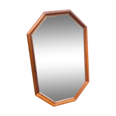 Vintage octagonal mirror in solid wood 55x36cm