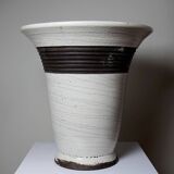 Large modern Raku beige and brown Keramos Sèvres lamp - Jean Besnard 1889-
