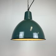 Industrial Green  Enamel Factory Lamp, 1960s