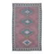 Vintage Turkish Oushak Handmade Pink Wool Rug 122x201