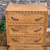 Commode art déco 1930 en bois brut