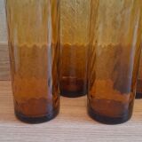 6 verres ambré années 70