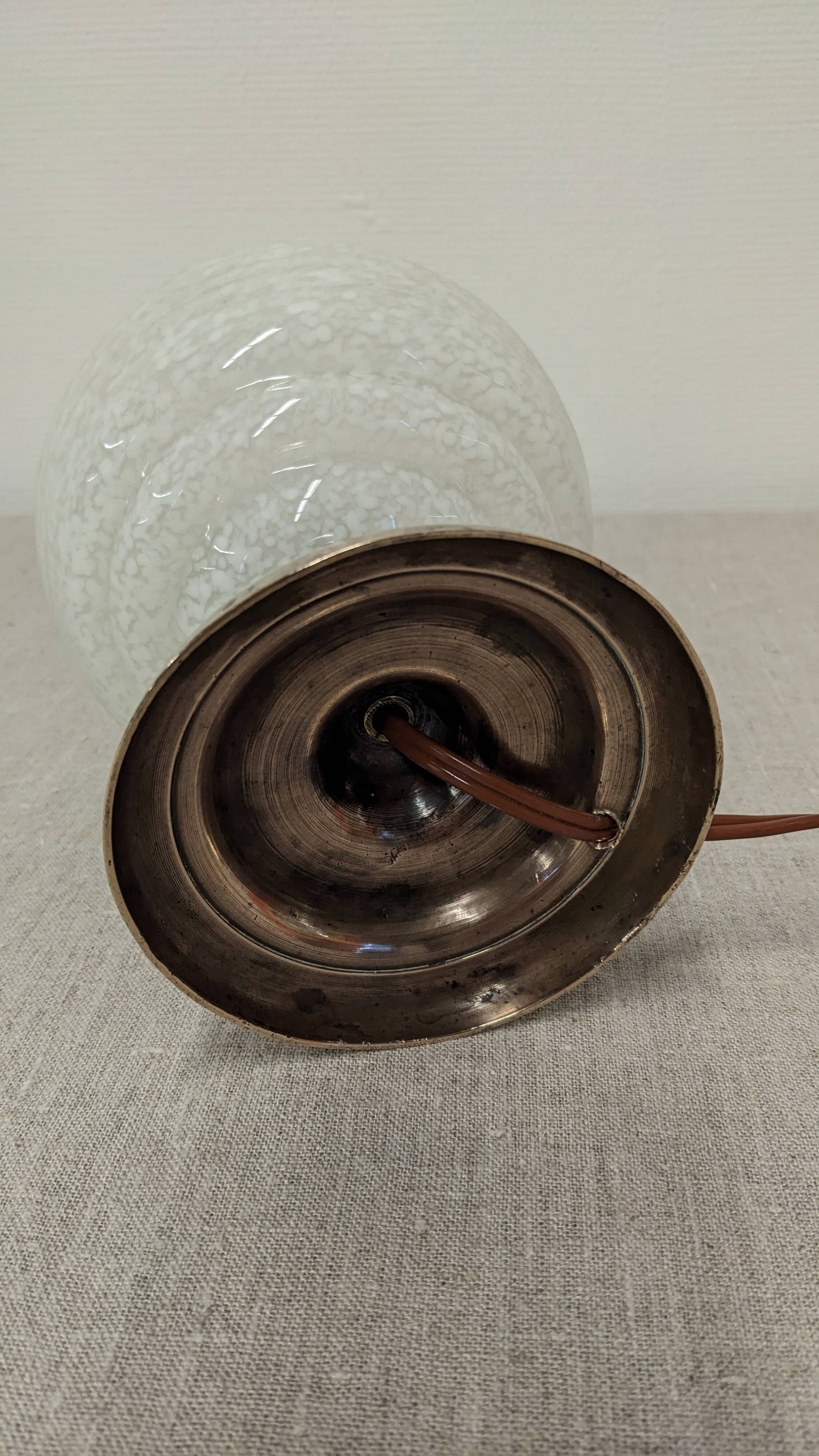 Art Deco bedside or ambient lamp in glass from Clichy, France, circa 1920.