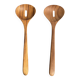 Salad server or large teak spoon in oval openwork shape L30 D9