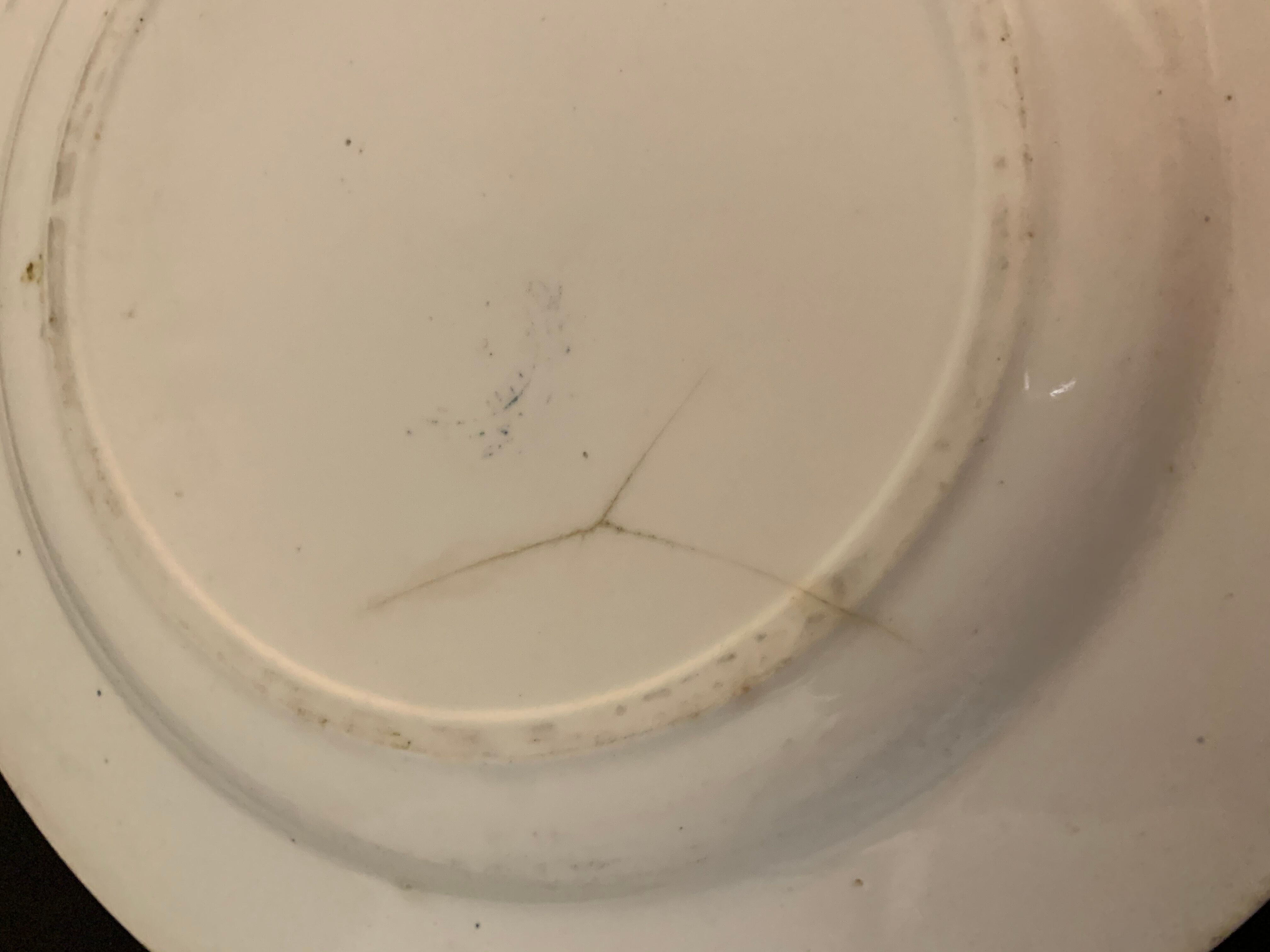 10 plates in old blue earthenware Terre de Fer Léon Graves model Louis XVI 20th century