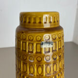 Set of two pottery fat lava vases "ochre" by scheurich, germany, 1970s