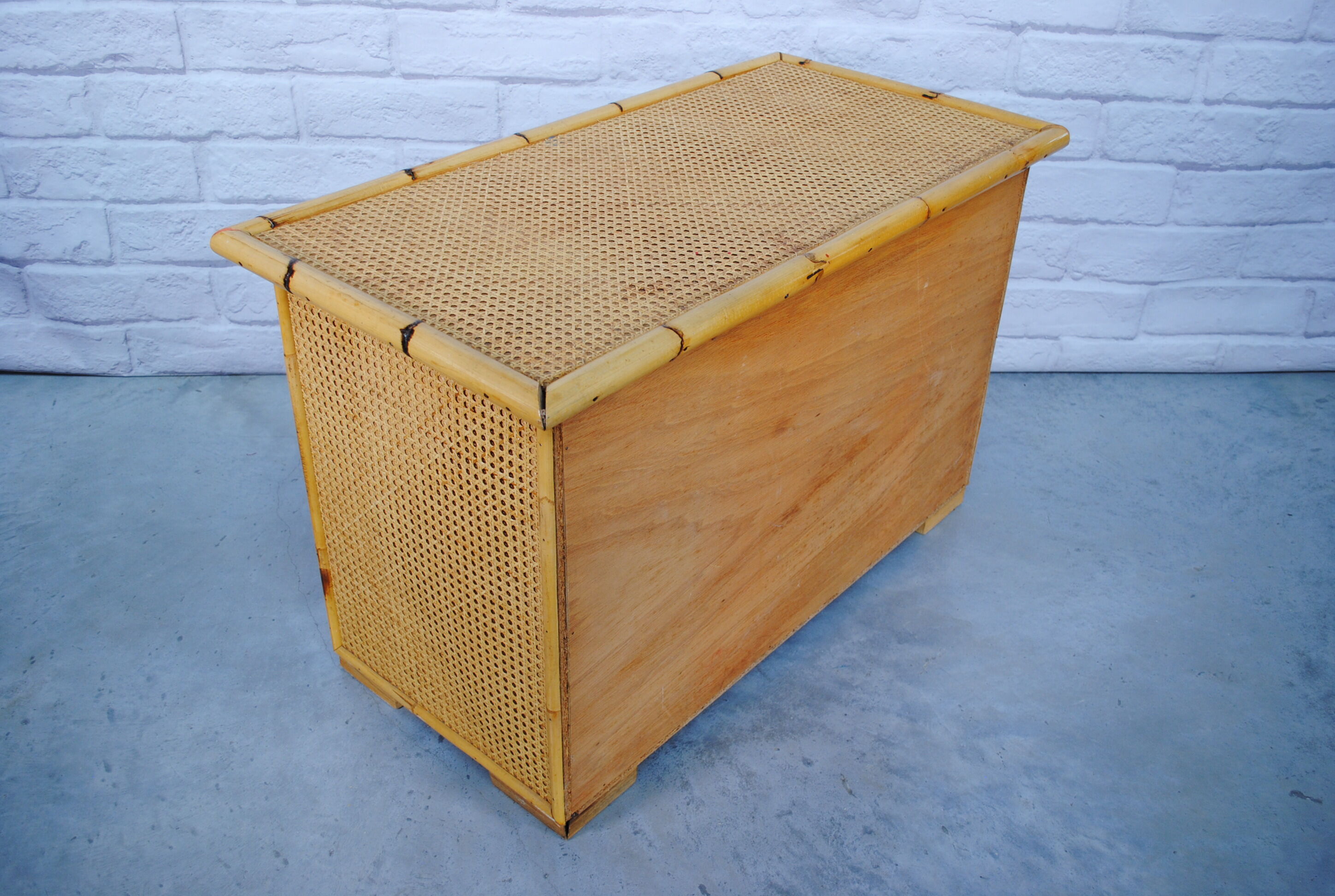 Chest of drawers bamboo and cannage, 1970s