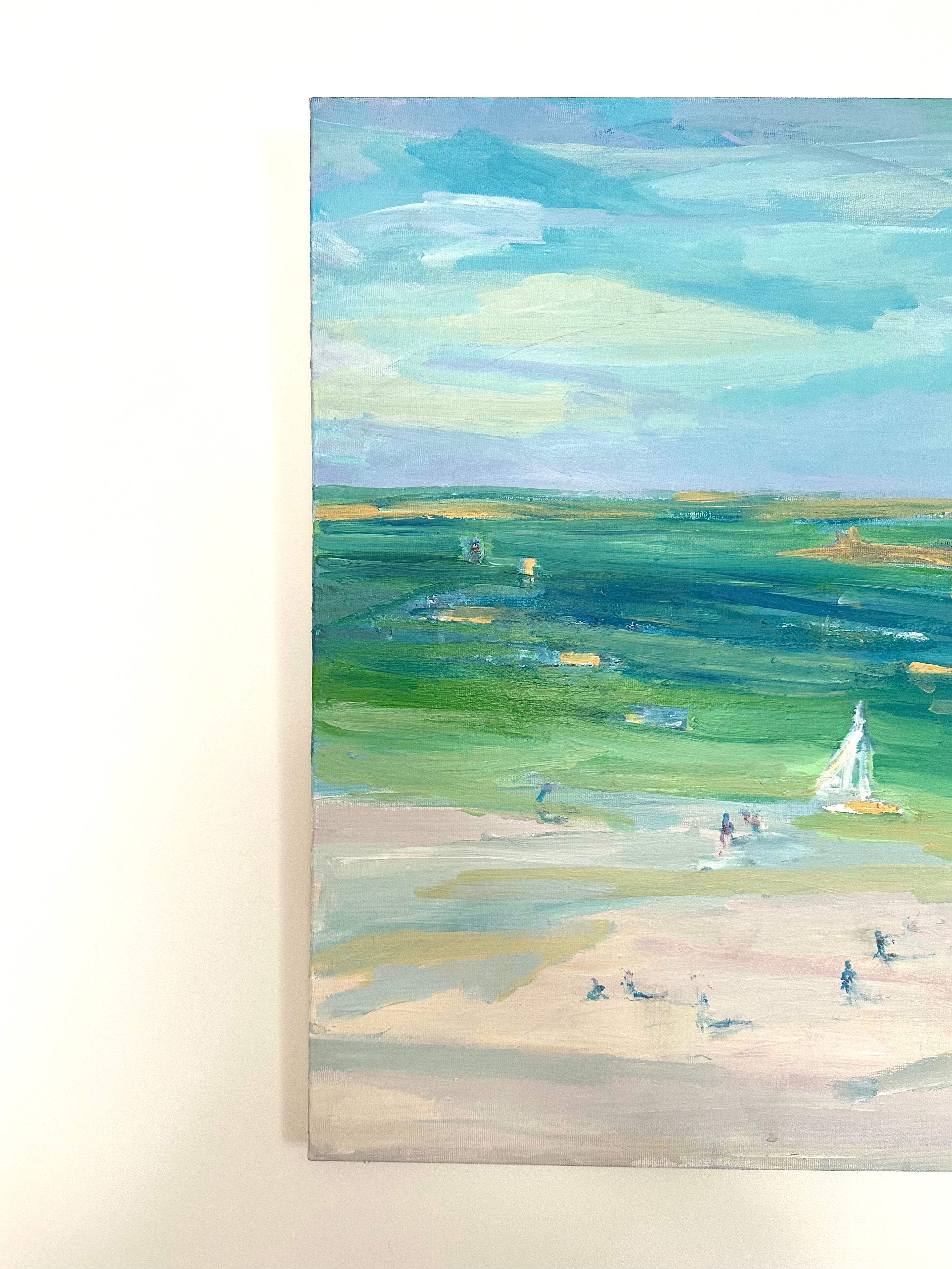Huile sur toile paysage maritime