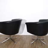 Pair of Scandinavian leather armchairs by Lennart Bender 1970