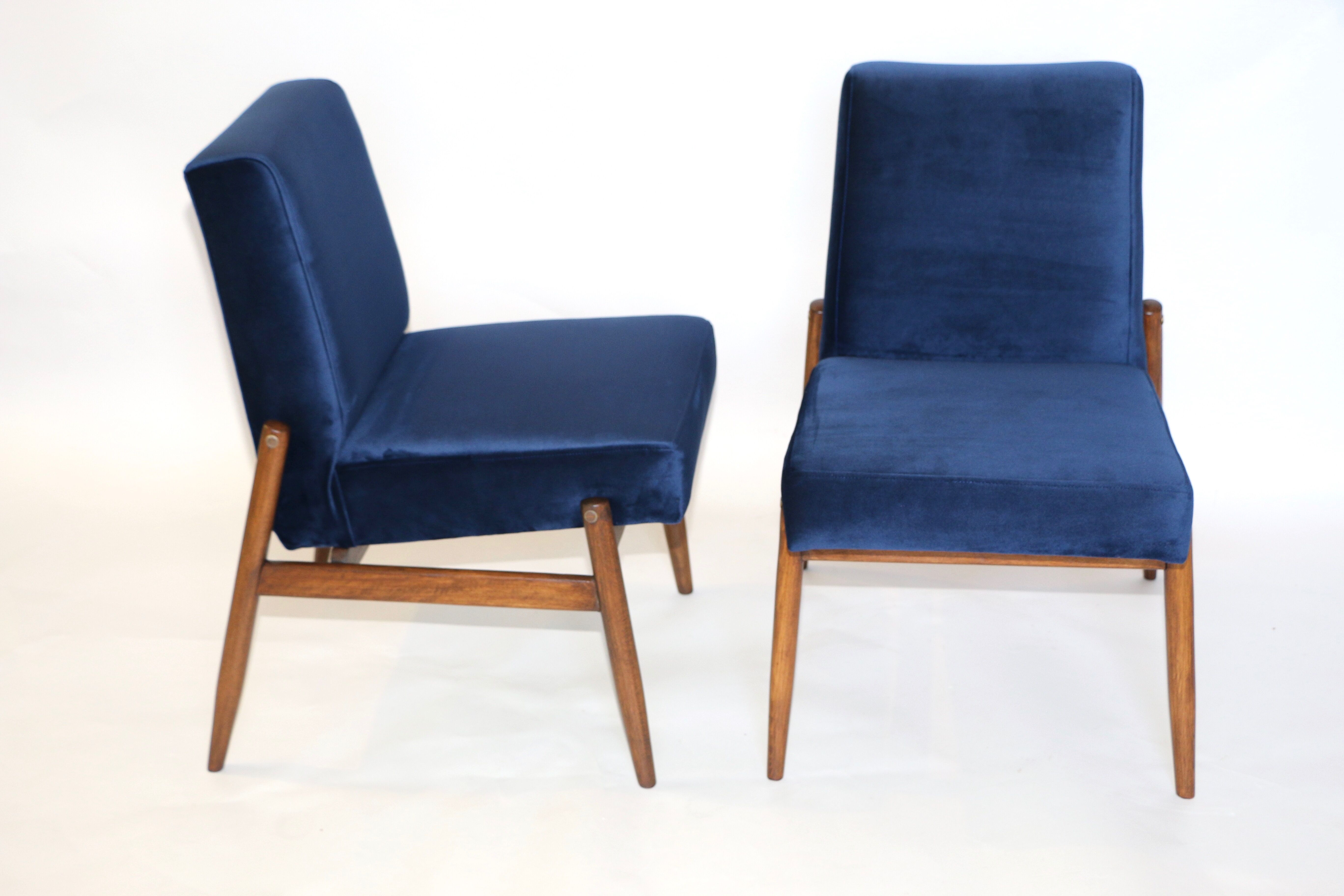 Ensemble de fauteuils en velours bleu