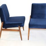 Ensemble de fauteuils en velours bleu