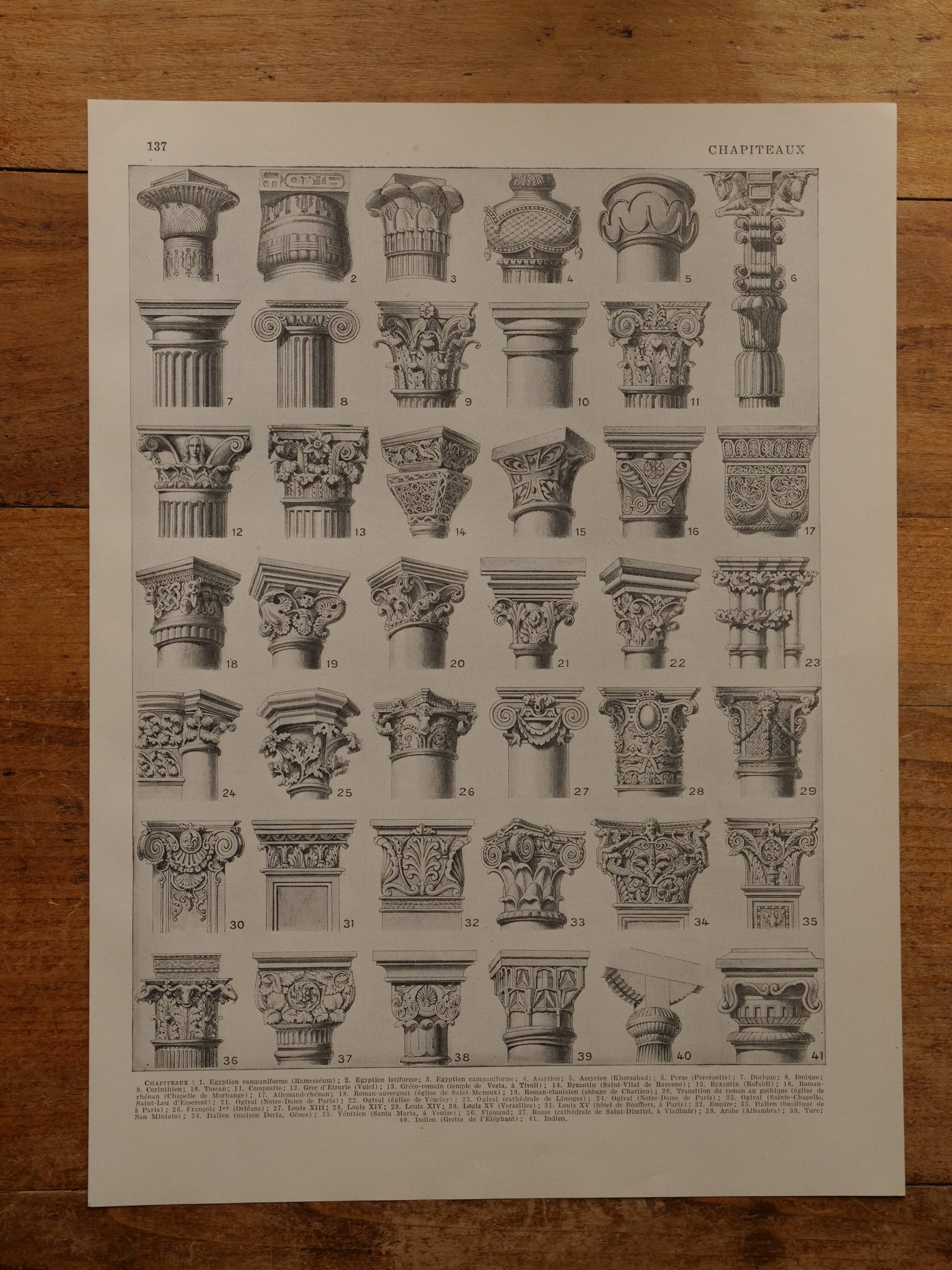 Original lithograph on capitals