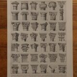 Lithographie originale sur les chapiteaux