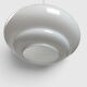 Suspension UFO in white opal with steps and chrome metal