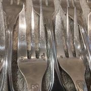 12 silver-plated metal cake forks by Christofle Vendôme 15.2