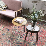 Wicker and metal coffee table