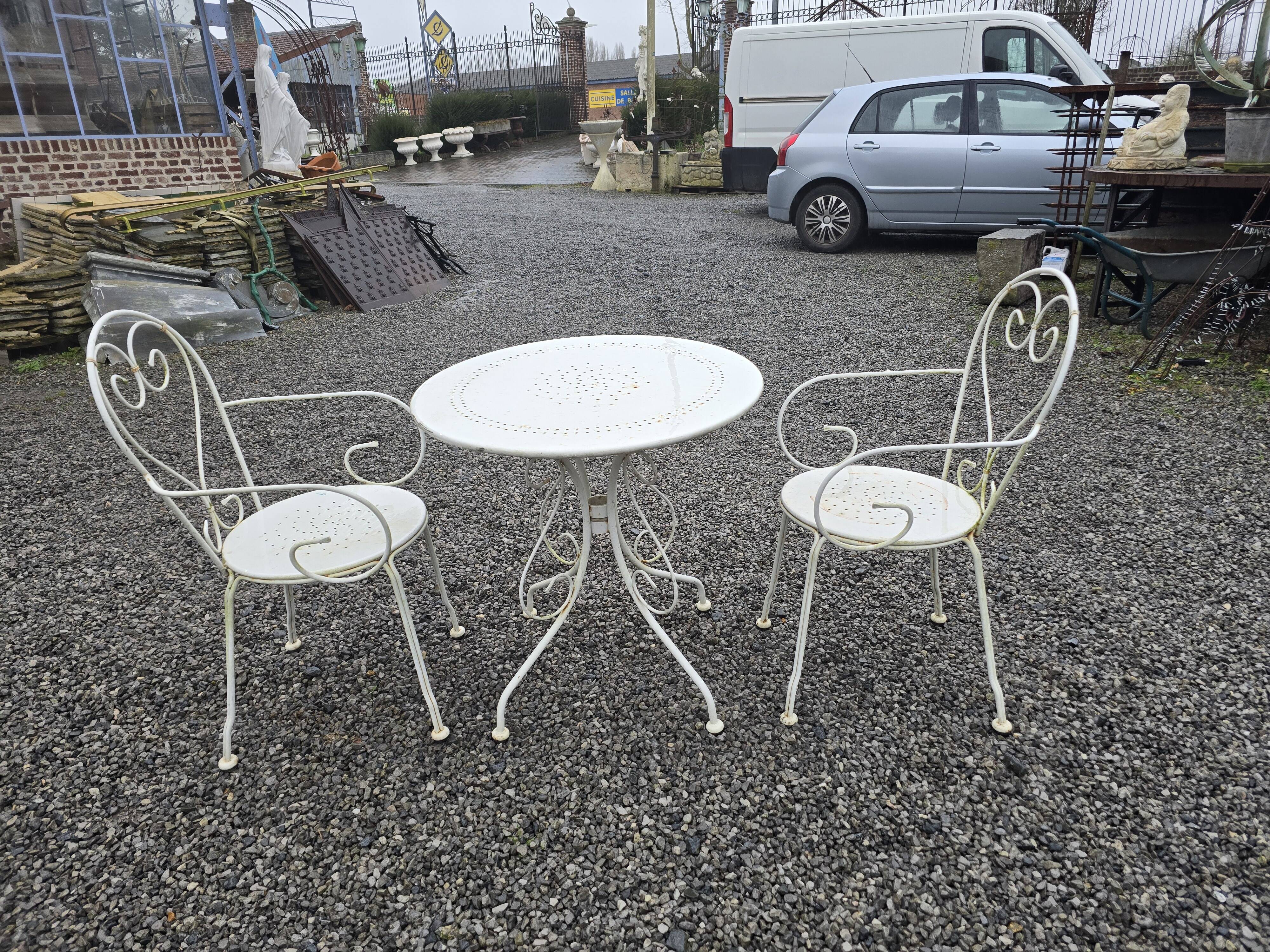 Wrought iron garden furniture